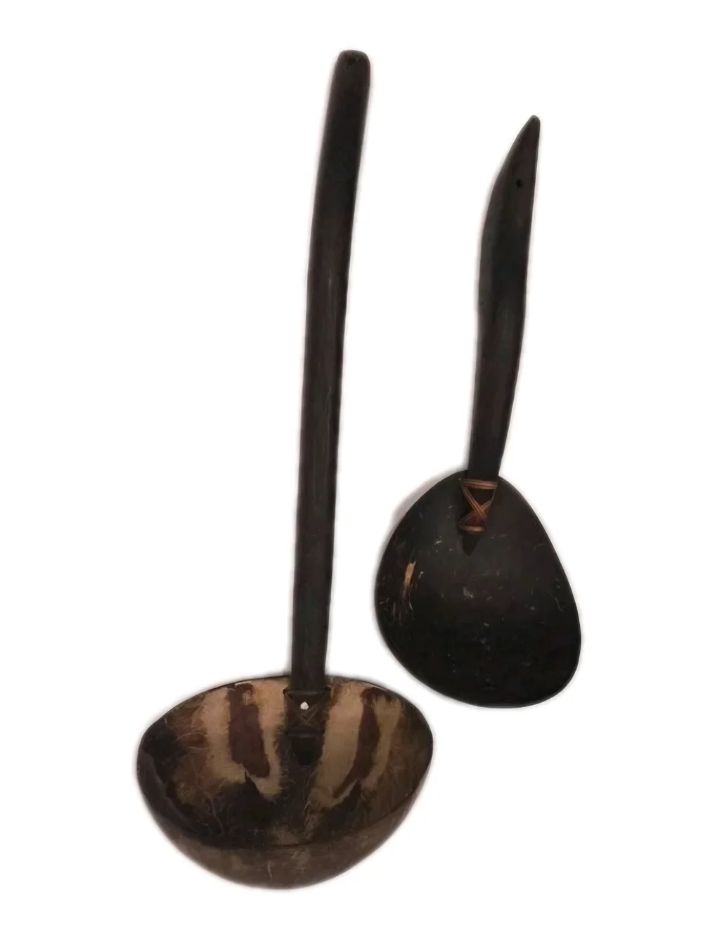 Coconut Serving Spoons Rustic Primitive Set Of Two